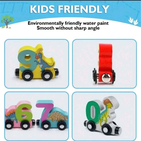 Magnetic Wooden Dinasour Train Set - Picture 4 of 8